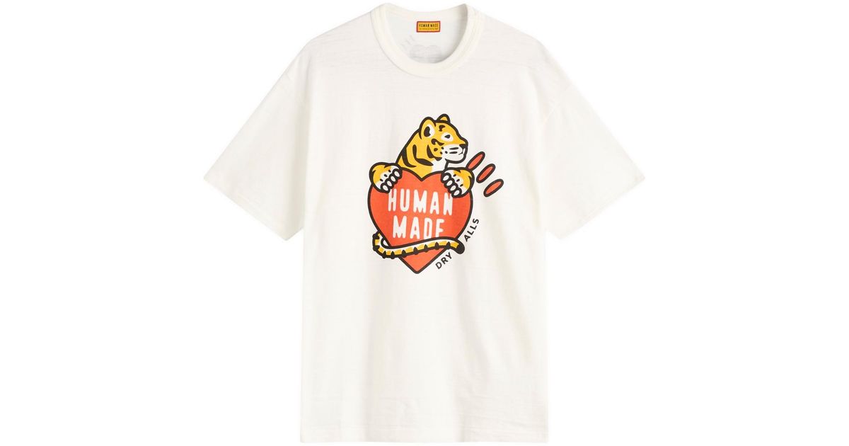 Human Made Tiger Heart T-Shirt in White for Men | Lyst