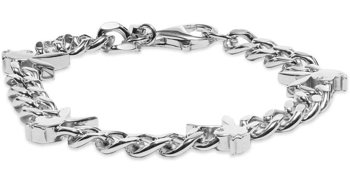 Hatton Labs X Playboy Cuban Bunny Bracelet in Silver (Metallic) for Men