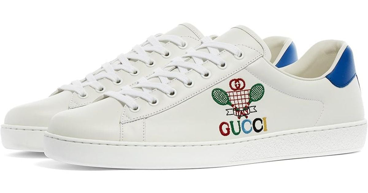 Gucci Leather New Ace Tennis Bee Sneaker in White for Men Lyst