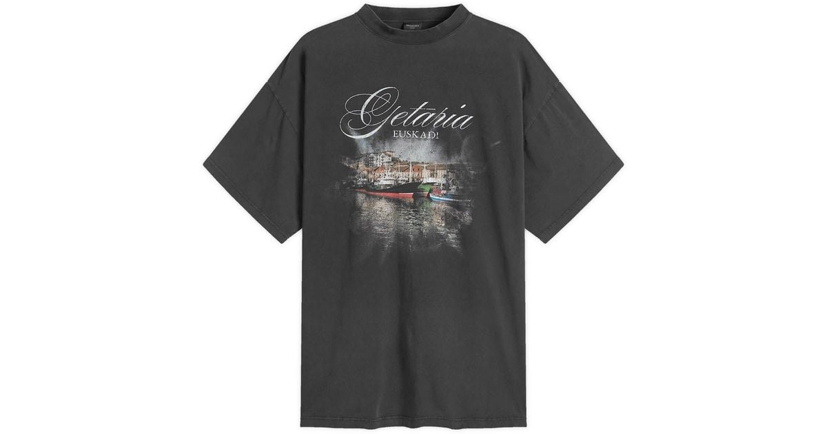 Balenciaga Getaria Tubular Oversized T-Shirt in Black for Men