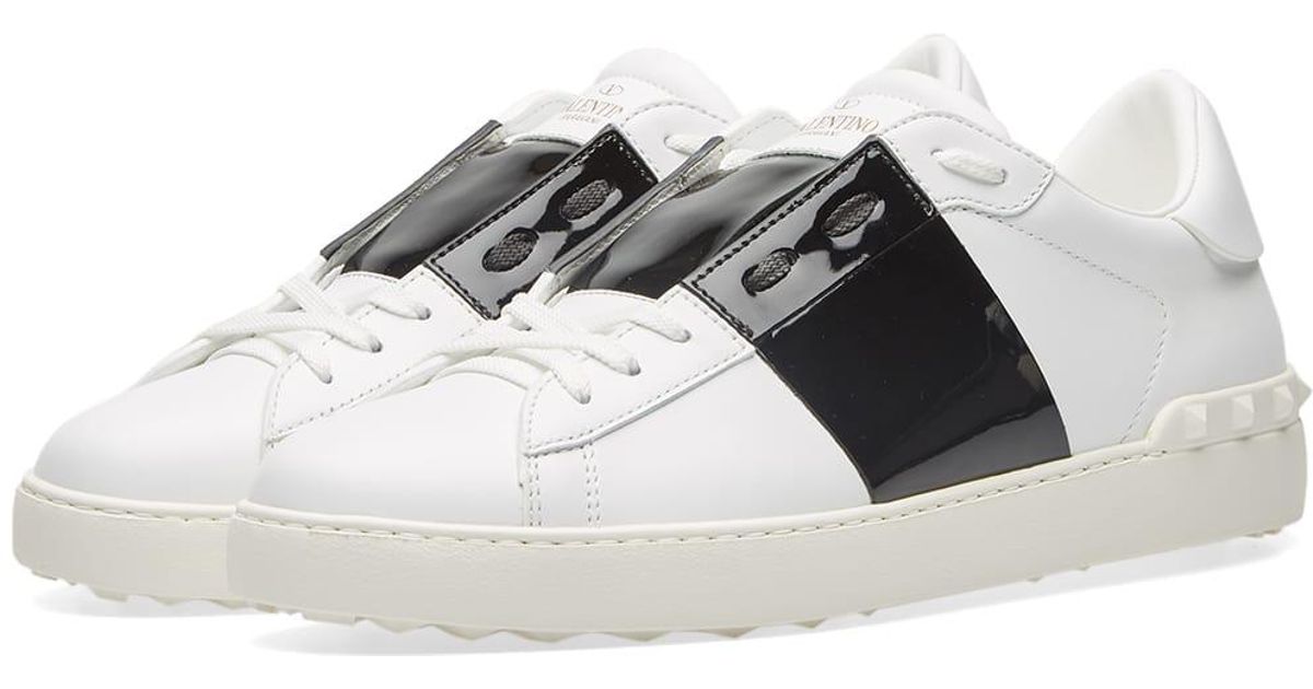 valentino open low top patent sneaker