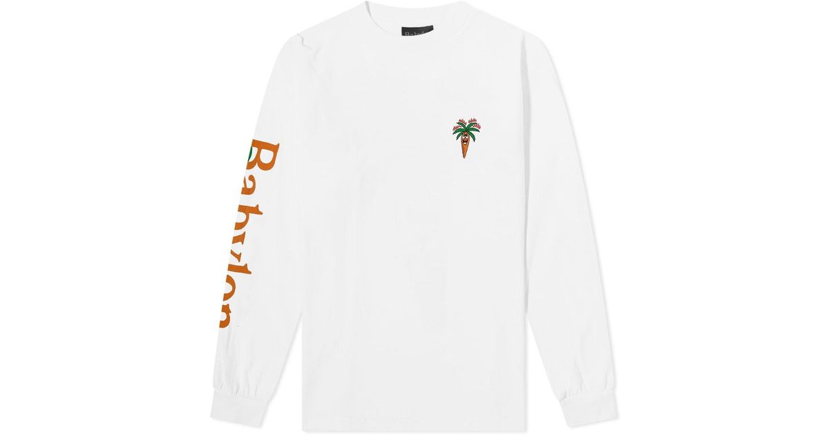 Carrots by Anwar Carrots X Babylon Long Sleeve Burning Tshirt in White