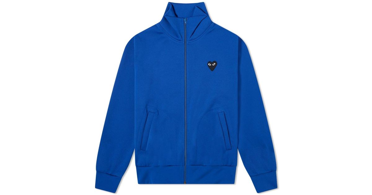 comme des garcons play black heart zip back print track top