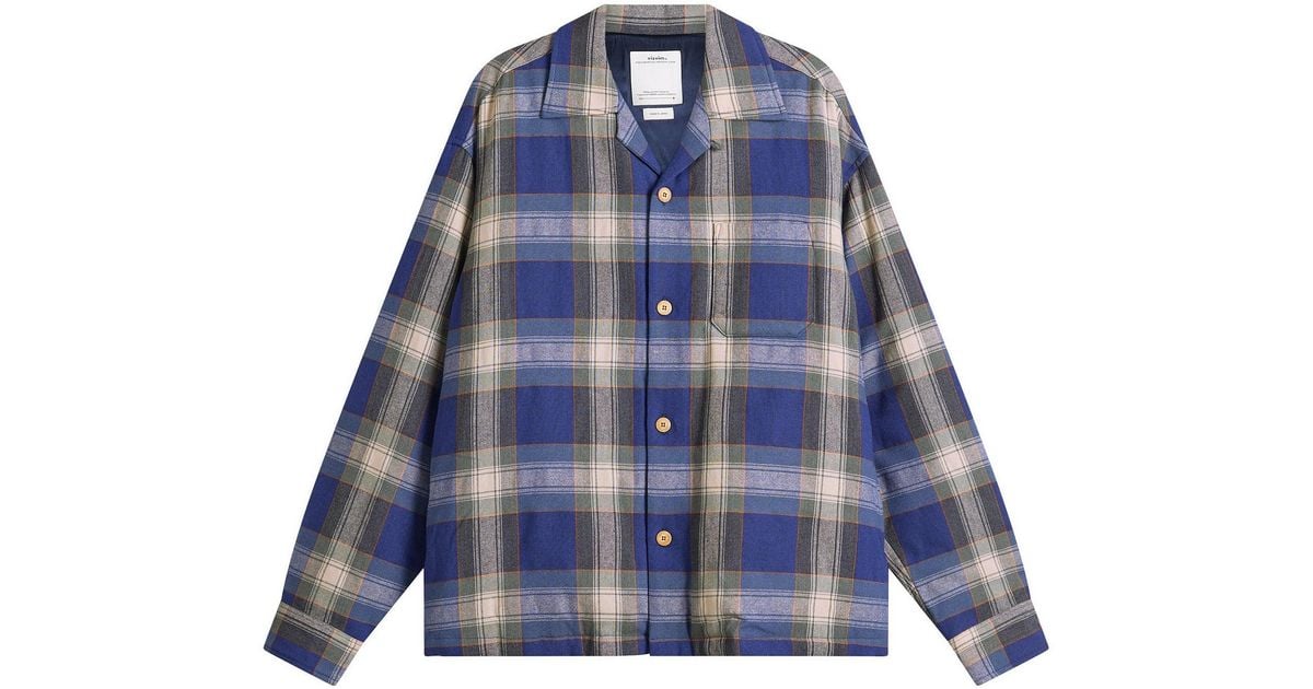 Visvim Keesey Check Down Shirt Jacket in Blue for Men | Lyst