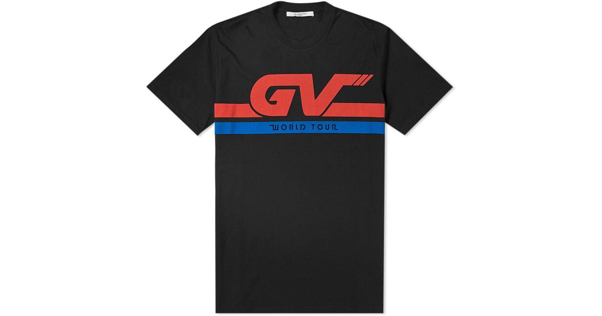 Givenchy Cotton Gv World Tour Tee in 