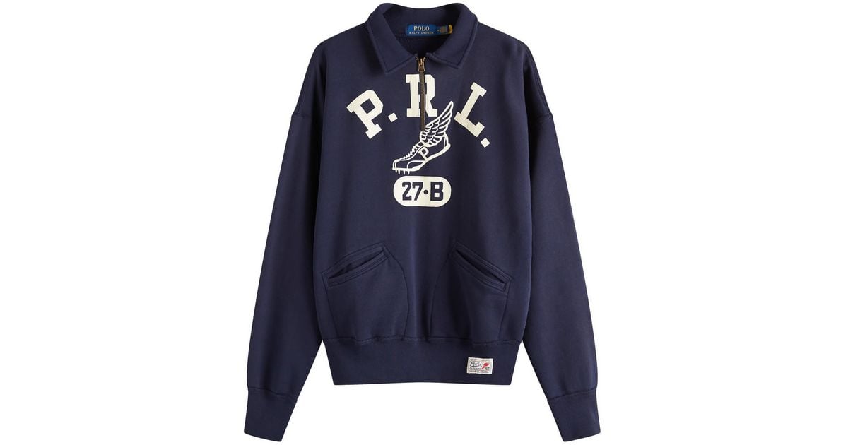 スウェット・トレーナー Polo Ralph Lauren PRL Run Club Half Zip Sweatshirt Polo Ralph Lauren Prl Run Club Half Zip Sweatshirt in Blue
