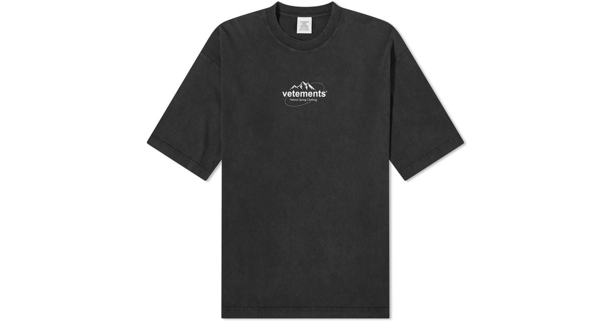 Vetements Spring Water Logo T-Shirt in Black for Men | Lyst