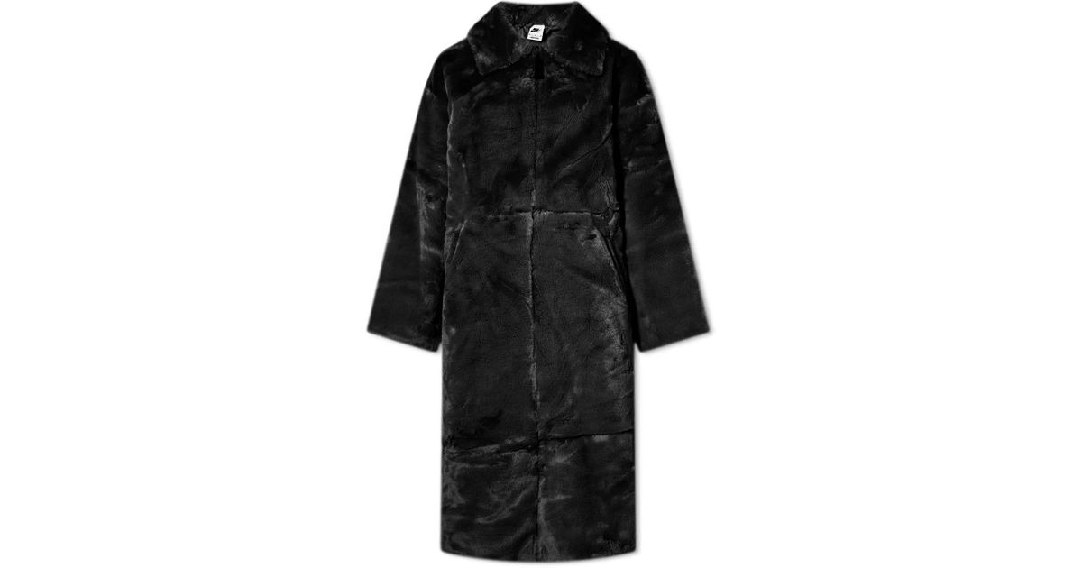 faux fur swoosh jacket