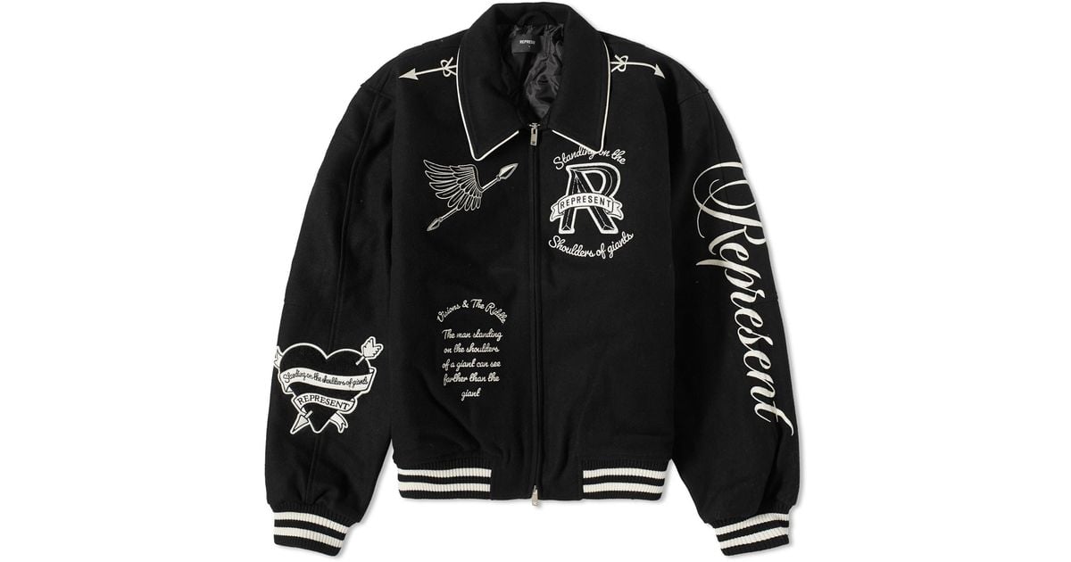 Represent Cherub Wool Varsity Jacket in Black for Men | Lyst