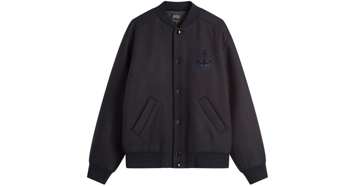 Apc Blouson Apc Varsity Jacket Micka Varsity Jacket In Black For