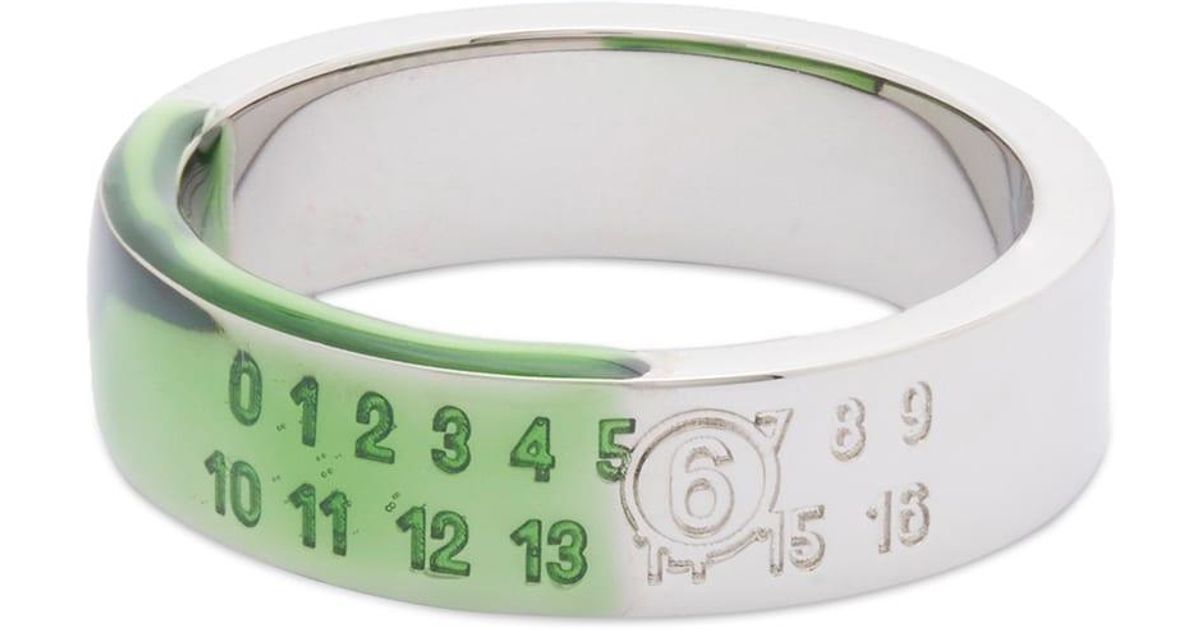 MM6 by Maison Martin Margiela Number Logo Ring in Green for