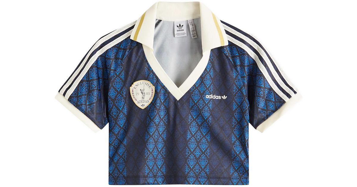 adidas Originals Retro Sports Cropped Jersey in Blue | Lyst UK