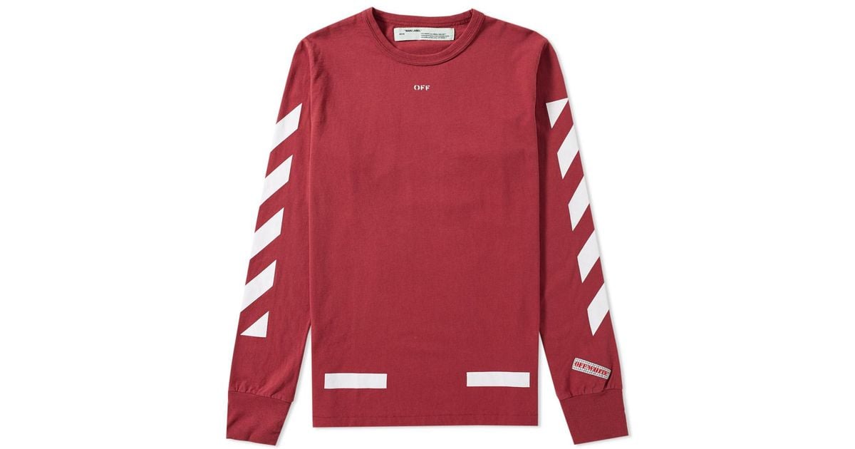 off white red long sleeve