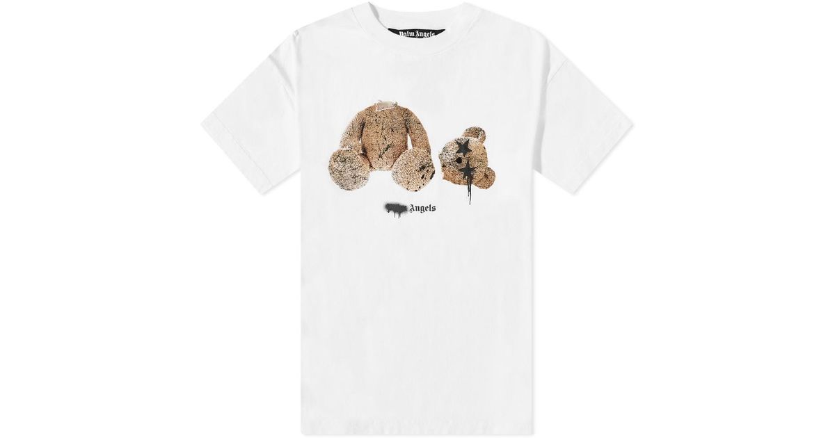 Palm Angels Spray Logo Kill The Bear T-shirt in White for Men | Lyst