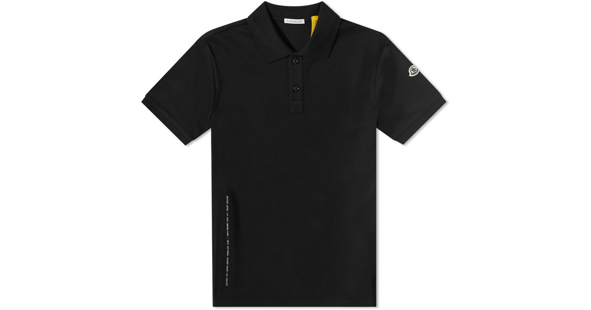 Moncler Genius X Fragment Short Sleeve Polo Shirt in Black for Men ...