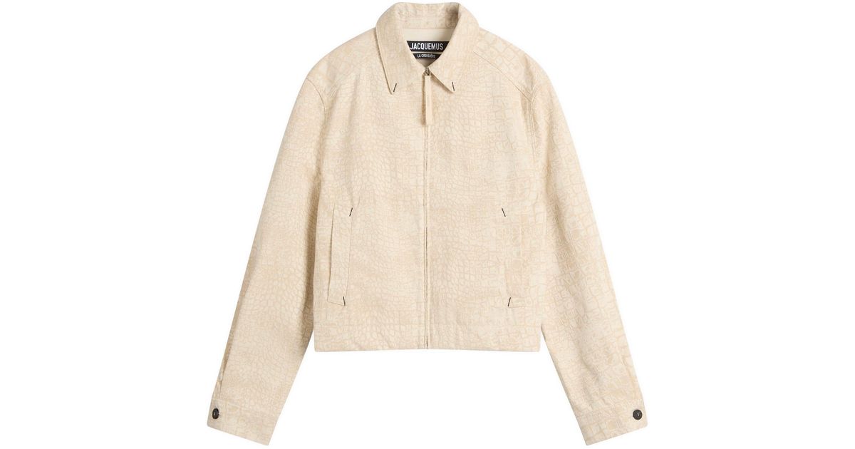 Jacquemus Croc Effect Boxy Jacket in Natural for Men | Lyst