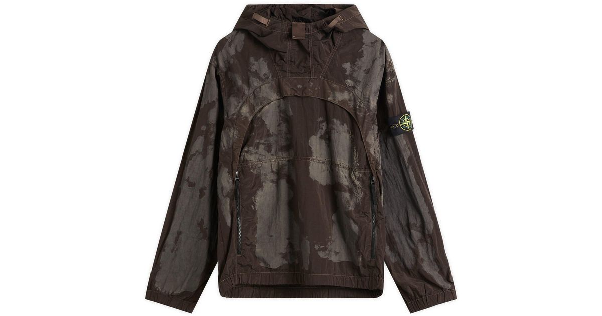 Stone Island Nylon Metal Econyl Camo Printed Smock in Black for