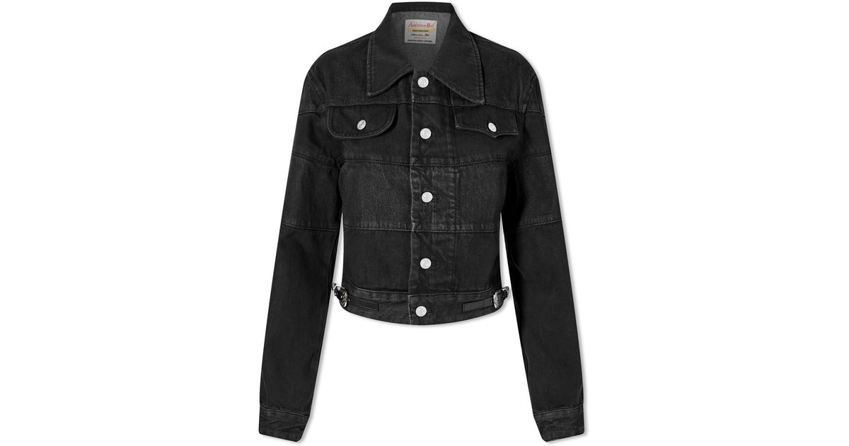 ANDERSSON BELL Mahina Clocking Patchwork Denim Jacket in Black | Lyst