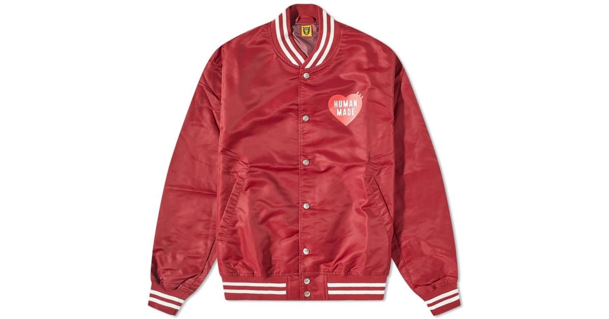 Human Made Nylon Stadium Jacket in Red for Men | Lyst