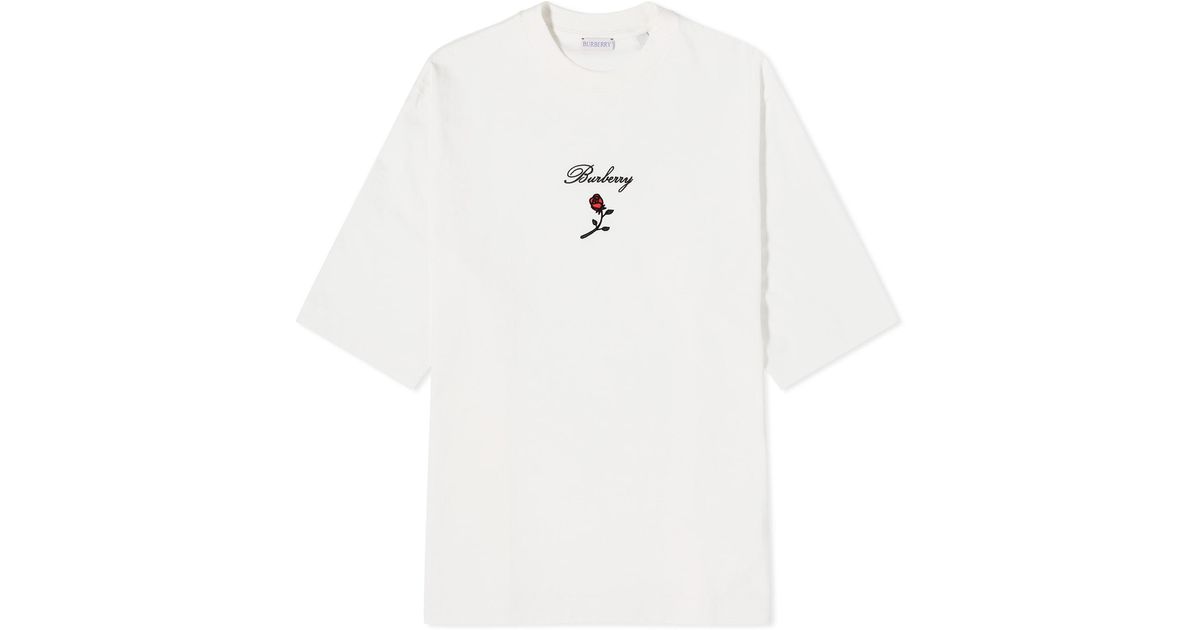 Burberry Rose Logo T-Shirt in White for Men | Lyst
