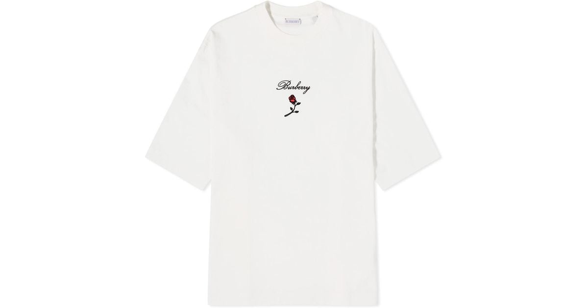 【関税込み】Burberry ホワイト Rose Tシャツ 関税込み】Burberry ホワイト Rose Tシャツ (Burberry/Tシャツ