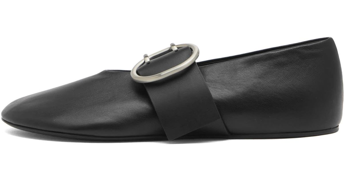 ★人気★【Jil Sander】BALLERINA WITH LARGE BUCKLE Jil Sander Ballerina With Large Buckle in Black | Lyst
