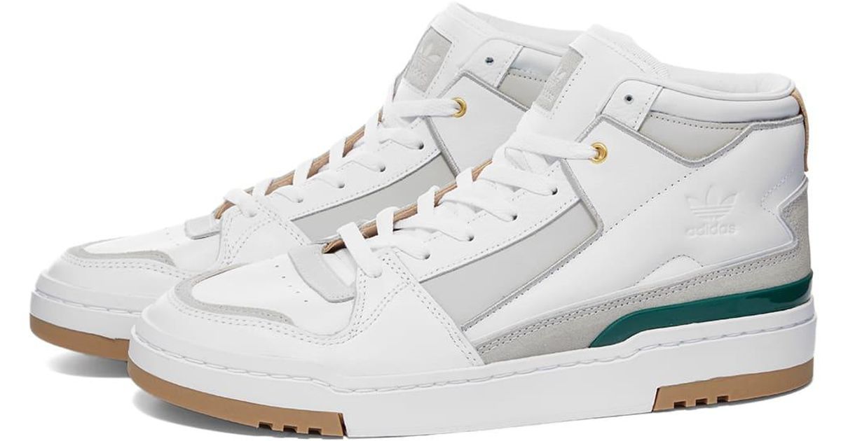 adidas Leather Forum Luxe Mid Sneakers in White for Men - Lyst