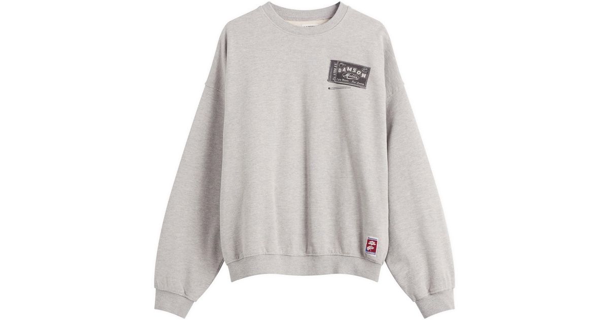 Damson Madder Dm General Store Sweatshirt in Grey | Lyst UK