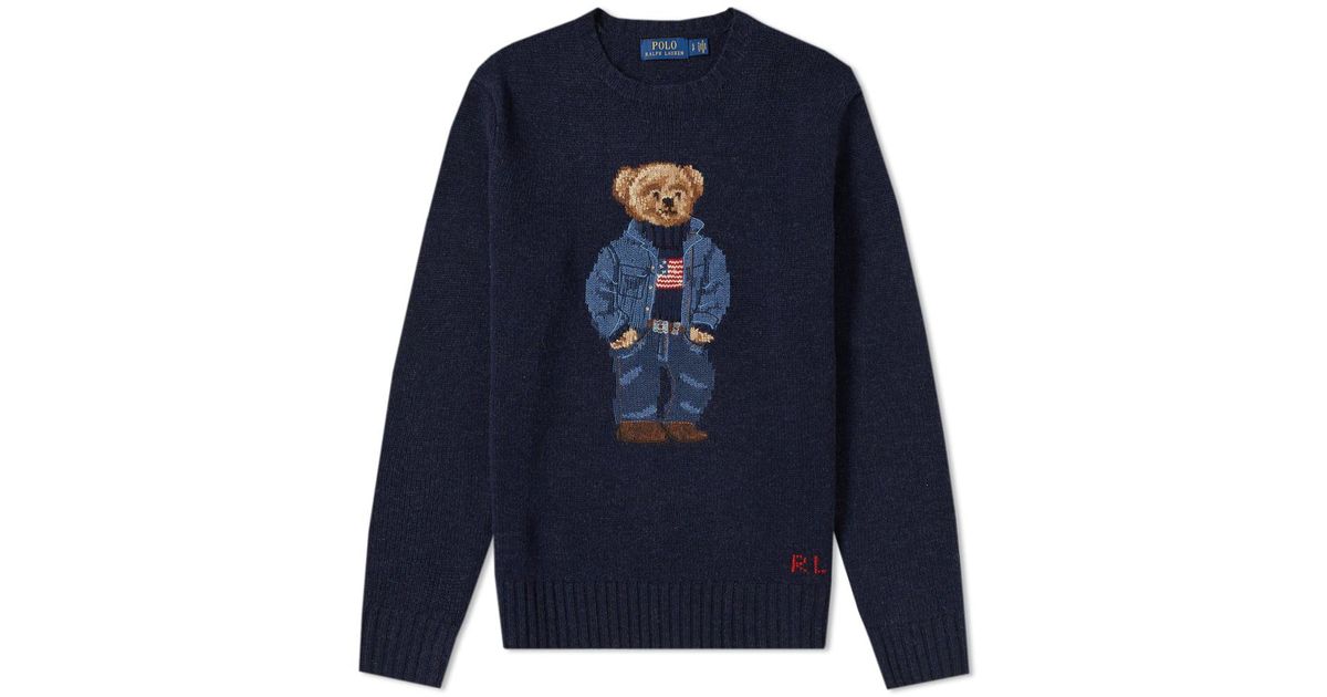 Polo Ralph Lauren Wool Bear Sweater in Navy (Blue) for Men | Lyst Canada