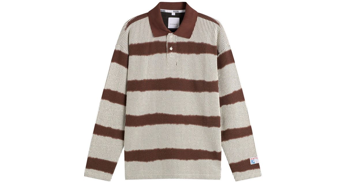 Napapijri X Martine Rose Long Sleeve Polo in Brown for Men | Lyst