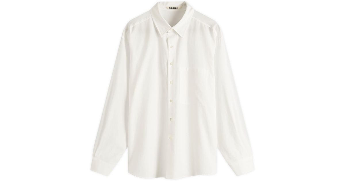 AURALEE Washed Finx Twill Big Shirt in White for Men | Lyst
