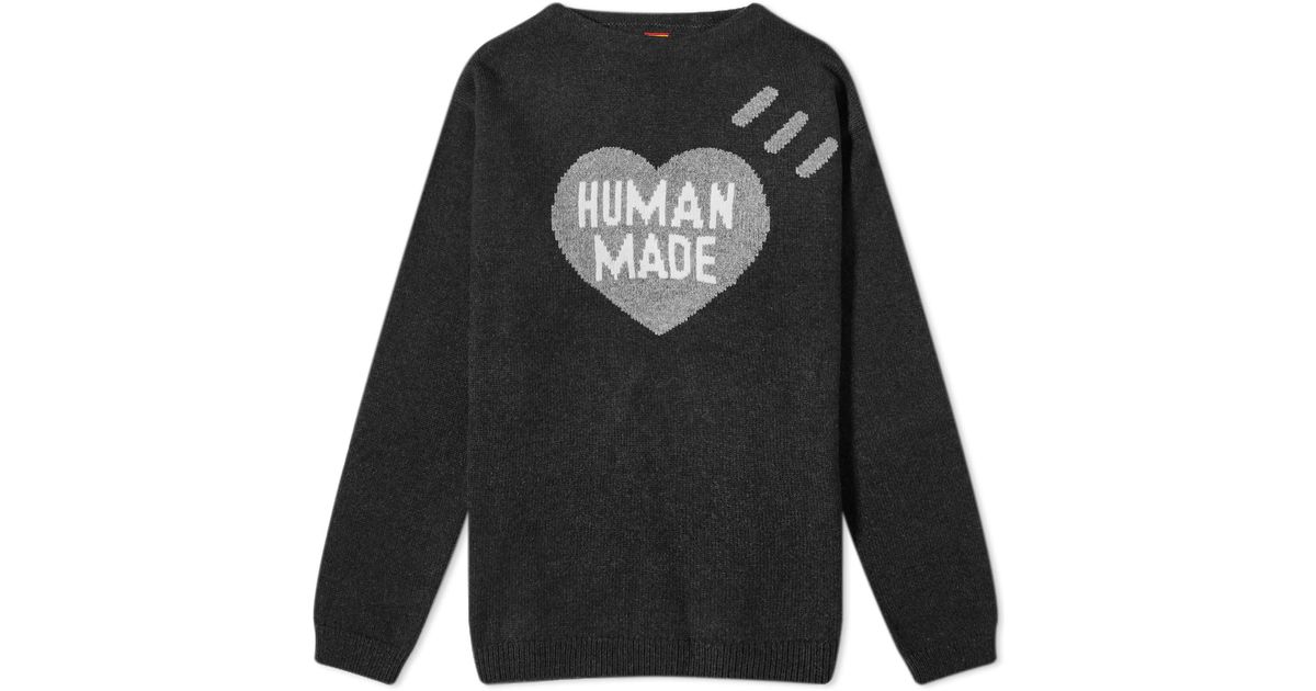 Human Made Heart Knit Sweater in Gray for Men | Lyst