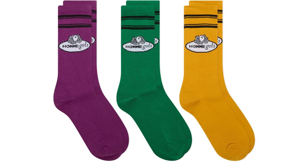 HOMMEGIRLS X Fruit Of The Loom Crew Socks in Green | Lyst Canada