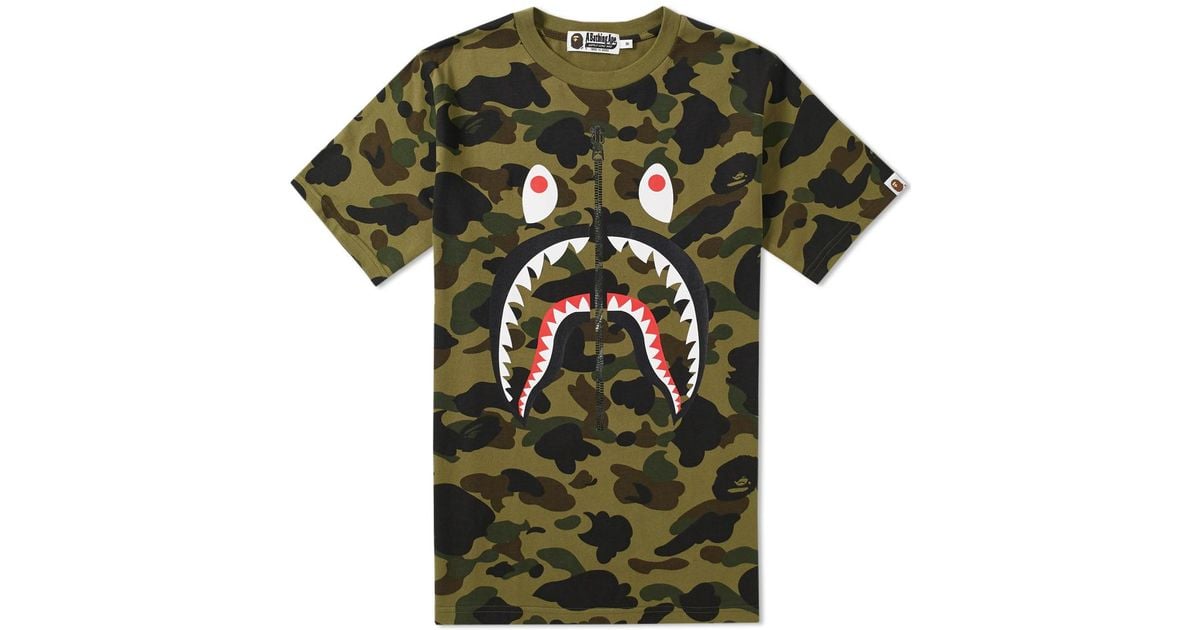 bape t shirt camo shark