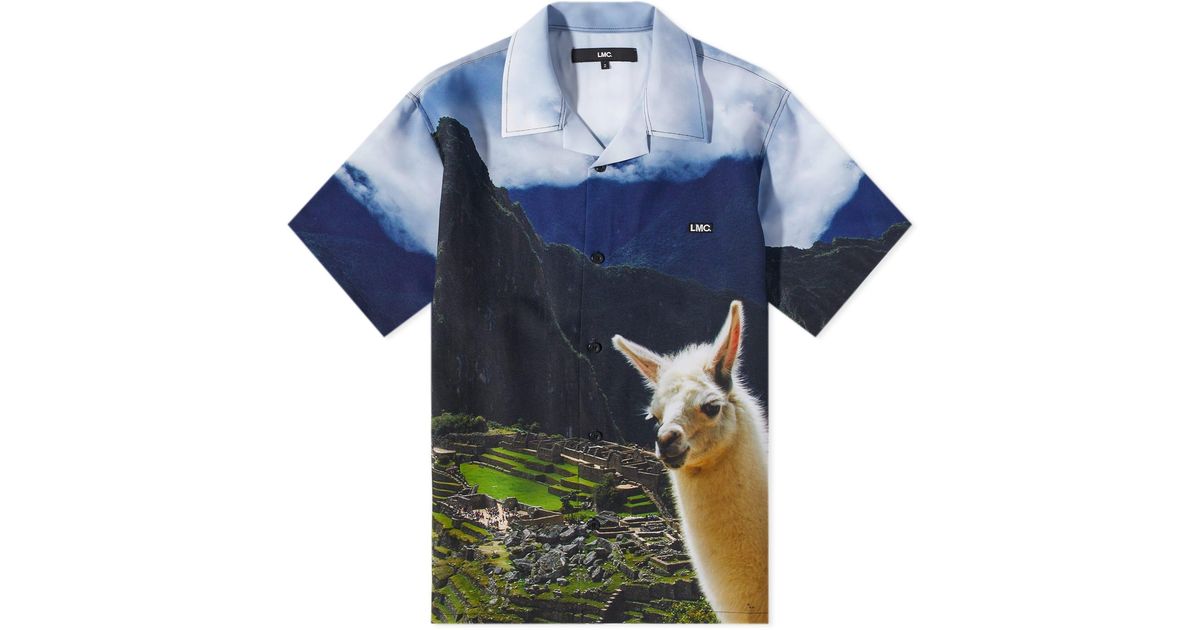 LMC Machu Picchu Short Sleeve Vacation Shirt in Blue for Men | Lyst