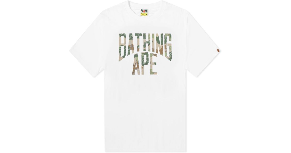 A Bathing Ape Layered Line Camo Nyc Logo T-shirt in White for Men