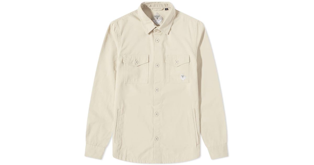 Barbour Cotton Beacon Twill Overshirt in Ecru (Natural) for Men | Lyst