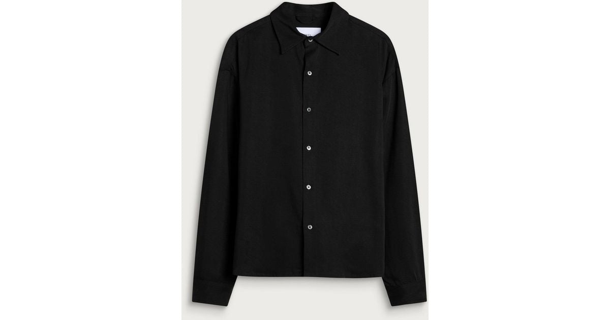 Danny Sizer Daniel Simmons Drape Shirt in Black for Men | Lyst