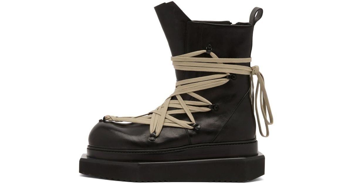 Rick Owens Megalace Turbo Cyclops Boot in Black for Men | Lyst