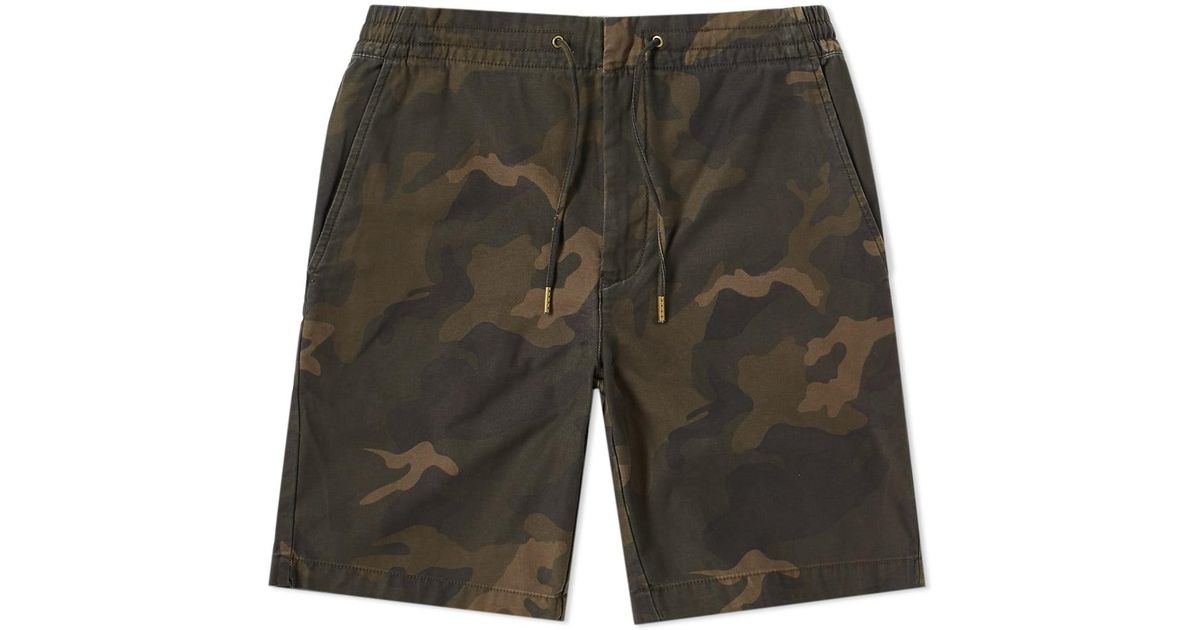 Barbour Cotton Bay Camo Short in Green 