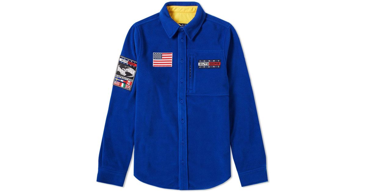 tommy jeans outdoors fleece shirt