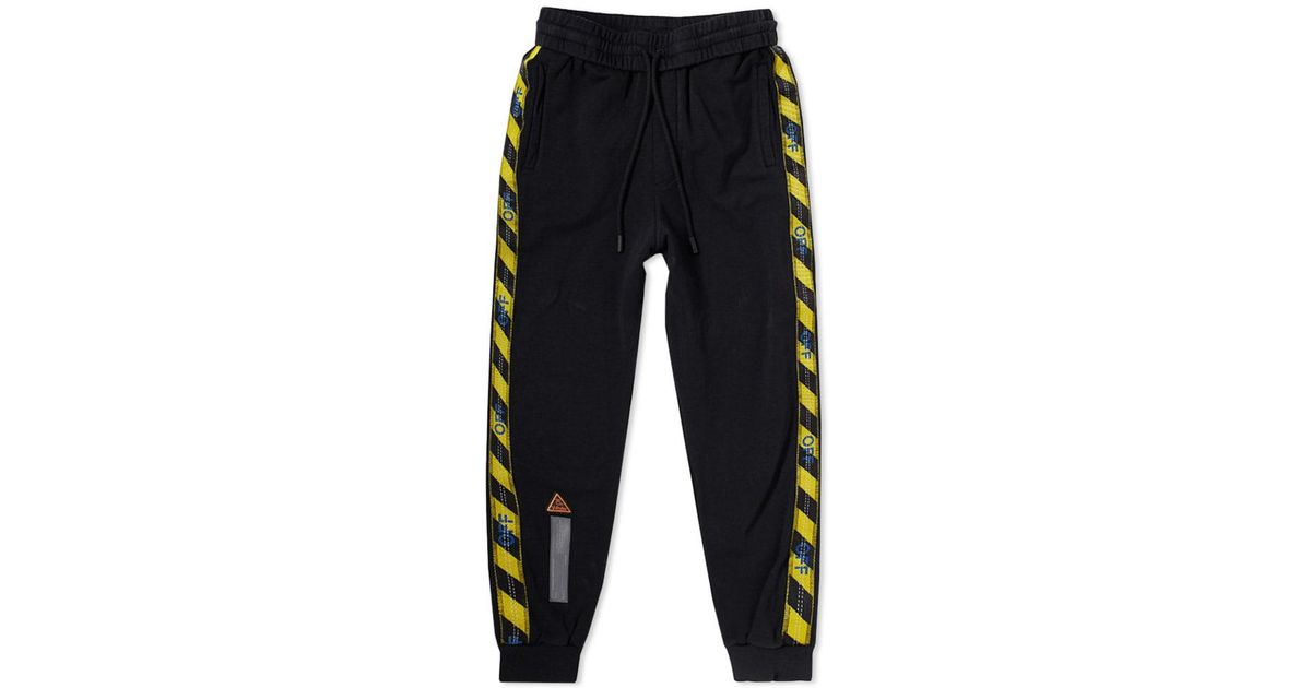 Off White C O Virgil Abloh Cotton Tape Sweat Pant In Black For Men