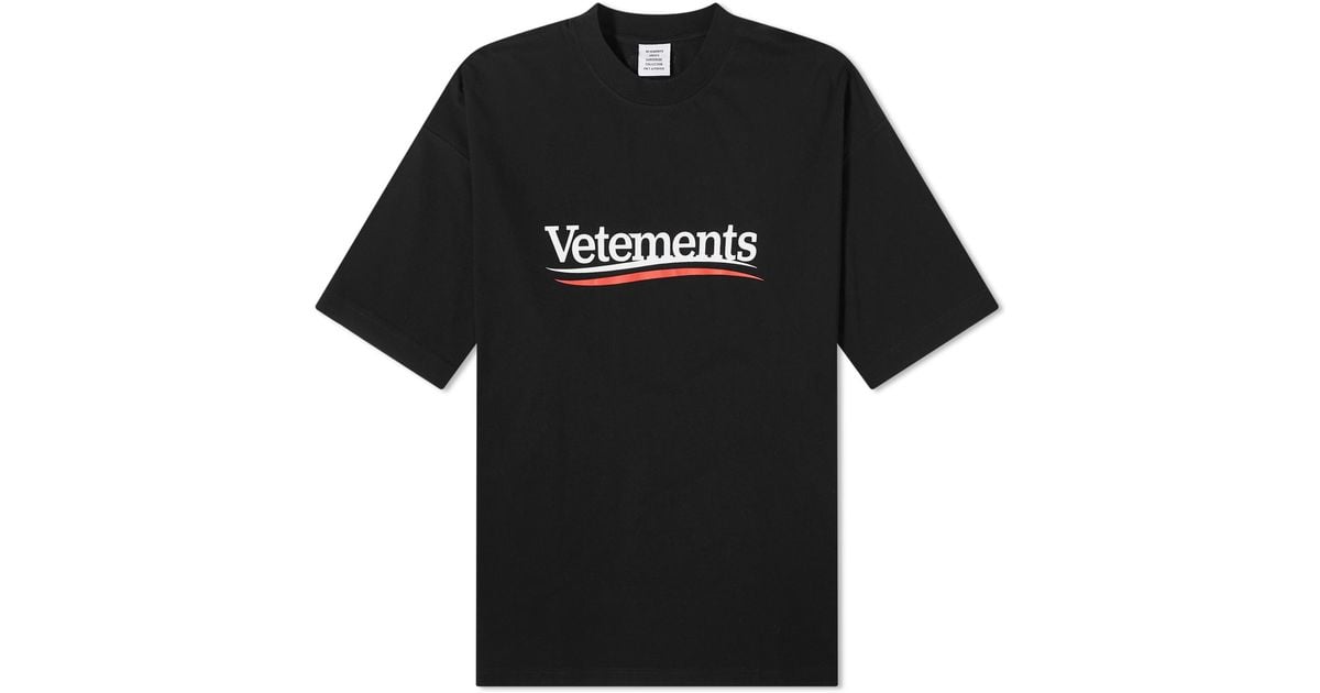 【VETEMENTS】CAMPAIGN LOGO T-SHIRT ロゴTシャツ Vetements Men's Campaign Logo T-Shirt in Black Vetements