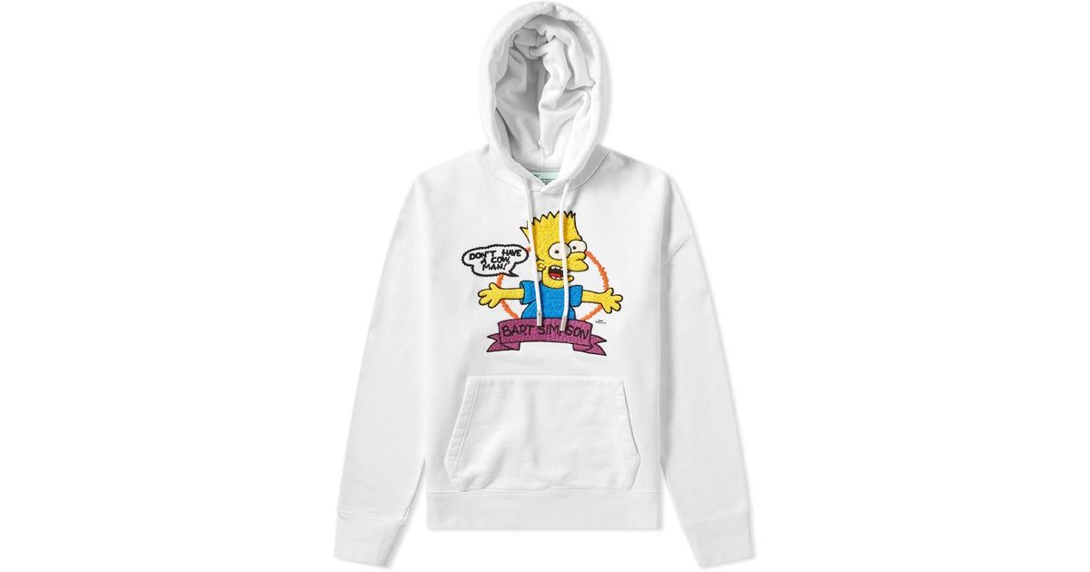 Off White c o Virgil Abloh Bart Simpson Oversized Hoodie in White