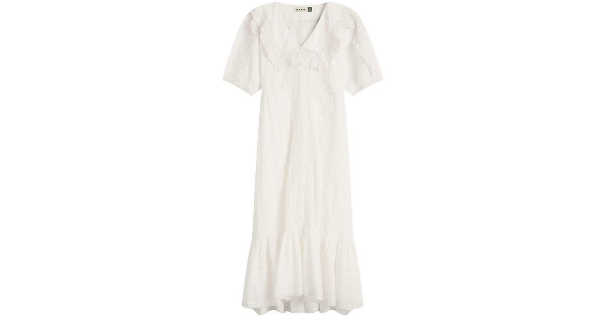 RIXO London Edina Midi Pansy Dress in White | Lyst