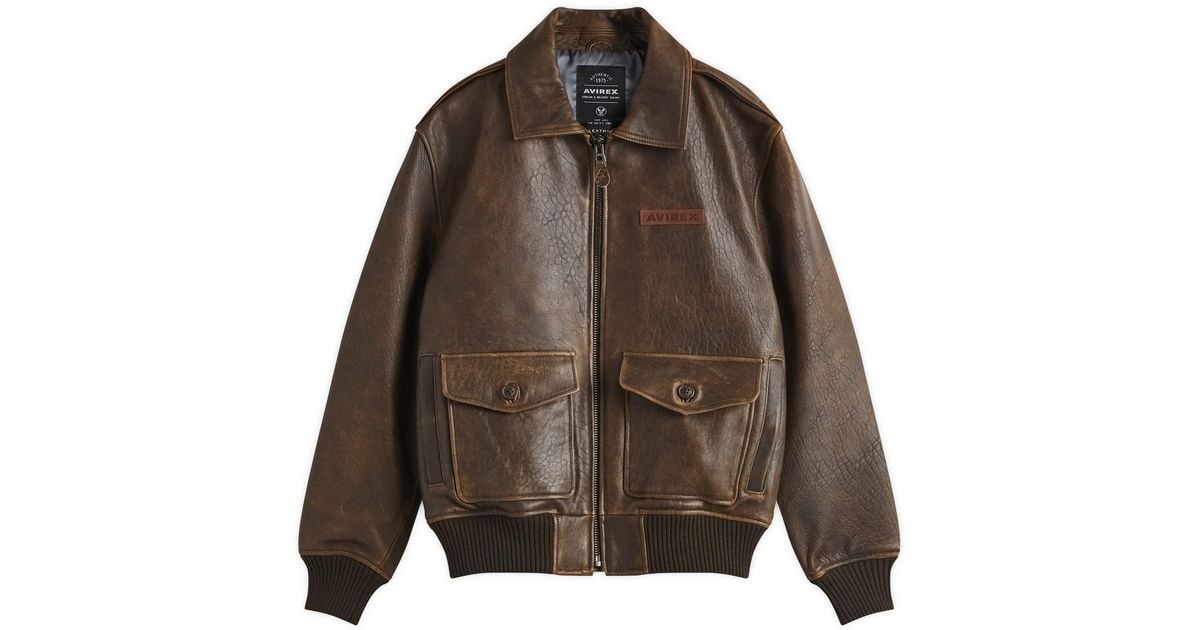 Avirex Sky Charmer A-2 Leather Jacket in Brown for Men | Lyst UK
