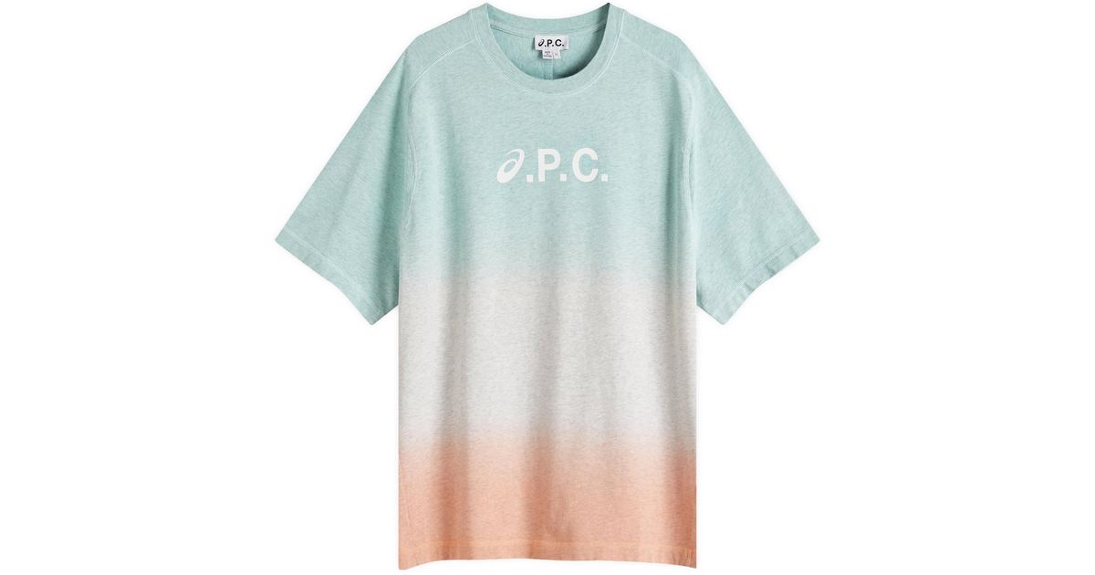 Tシャツ・カットソー A.p.c. x asics cloud dip dye t-shirt ASICS x APC Cloud T-Shirt Dark Navy Blue - SS25 - US