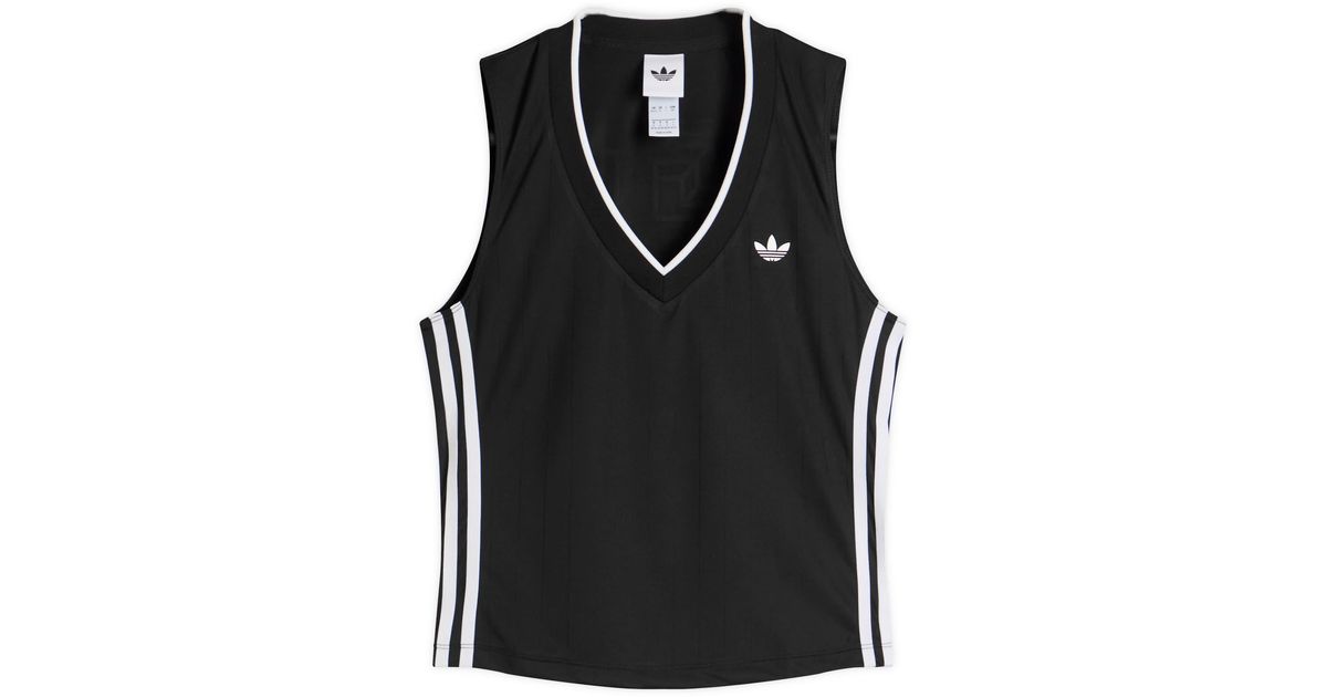 adidas V-Neck in Black | Lyst