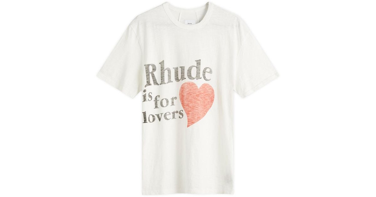 RHUDE♡ ホワイト 'Lovers' スラブ Tシャツ Rhude Lovers Short Sleeve T-Shirt in White for Men | Lyst UK