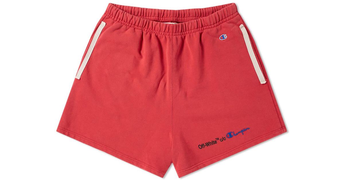 red champion sweat shorts